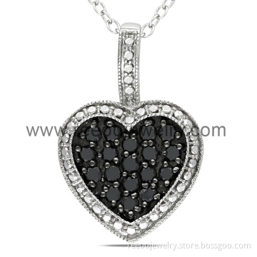 Multi CZ Fashion Costume Pendant, Silver Rhinestone Necklace